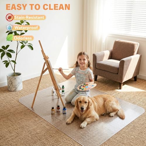 Office Chair Mat for Carpet, 45" x 53" Clear Desk Chair Mat