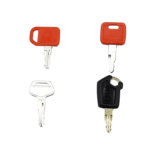 4 PCS Heavy Equipment Ignition Key Compatible with Komatsu Replace John Deere for Hitachi Cat Replace AT195302 H800 5P8500 787