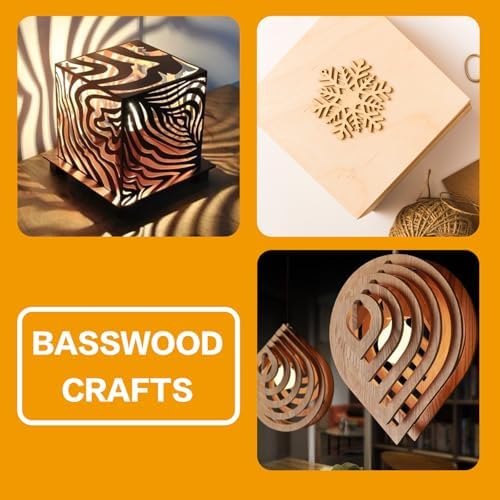 24Pack Basswood Sheets 16"x16"x1/8", 3mm Basswood for Laser Cutting, Thin Plywood Board Unfinished Wood for Crafts, DIY Architectural Models Making, Wood Engraving (24Pack-16x16inch)