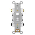 AIDA 1 Pack 4 Way Toggle Light Switch, 15 Amp, 120 Volt, Toggle Framed AC Quiet Switch, in Wall On/Off Switch Replacement, Self-Grounding, Residential and Commercial Grade, UL,Glossy White