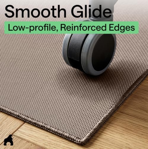 GORILLA GRIP Office Chair Mat for Hard Floors, Under Desk Rug, 46x34 Brown