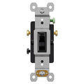 AIDA 1 Pack 3 Way Toggle Light Switch, 15 Amp, 120 Volt, Toggle Framed AC Quiet Switch, in Wall On/Off Switch Replacement, Self-Grounding, Residential and Commercial Grade, UL,Glossy Black