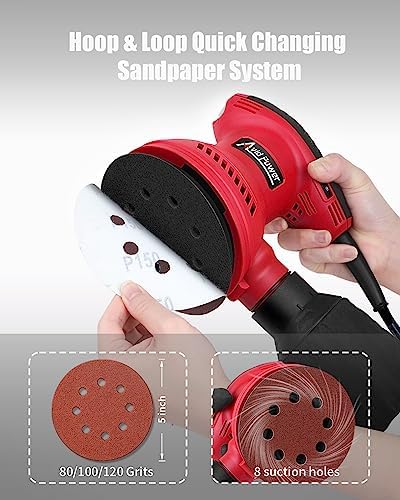 AVID POWER 5” Random Orbital Sander Electric Sander Tool 6 Variable Speeds