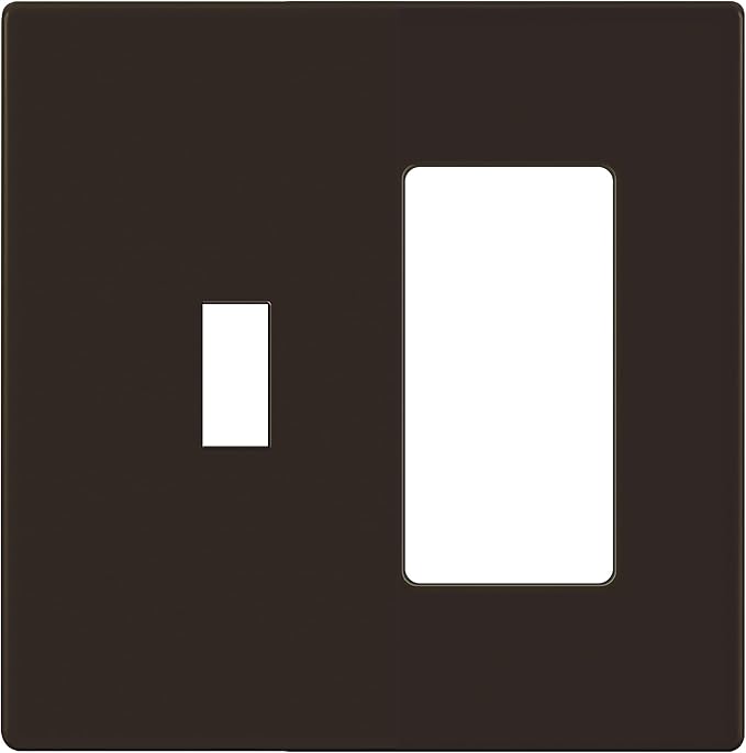 ENERLITES Combination Toggle Light Switch/Decorator Light Switch Plate, Double Switch Wall Plate, Standard Size 2-Gang 4.68" x 4.73", Polycarbonate Thermoplastic, Gloss Finish, SI881131-BR, Brown