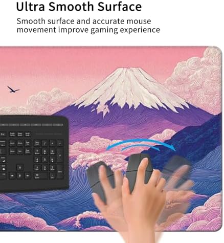 XXXL Extended Desk Mat 48"x24", Japanese Wave Aesthetic Gaming Mouse Pad