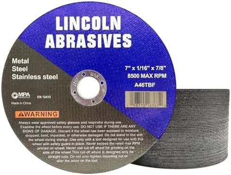 50-Pack 7" x 1/16" x 7/8" Cut-Off Wheels Metal & Stainless Steel