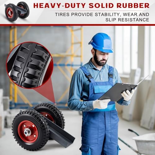 2 Pack Moving Panel Dolly, Door Dolly 440 Lbs / 200 Kg Load Capacity, up to 2.76'' Width Capacity, Heavy Duty Cart with 8'' Solid Rubber Wheels, Steel Mover for Wood, Plywood, Door, Fence