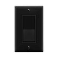 ENERLITES Decorator Switch with Wall Plate, Paddle Light Switch, 3-Way or Single Pole, 3 Wire, Grounding Screw, Residential Grade, 15A 120V, UL listed, 93150-BKWP, Black with Wall Plate