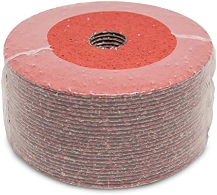 Benchmark Abrasives 5 Inch Sanding Discs Ceramic Resin Fiber Grinding Disc for Grinding, Stripping on Wood, Fiberglass, Steel, Metal, 7/8" Arbor Angle Grinder Sanding Disc, 25 Pack - 80 Grit