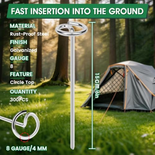 6 Inch Landscape Staples, Weed Barrier Fabric Stakes, Garden Pins (300pcs)