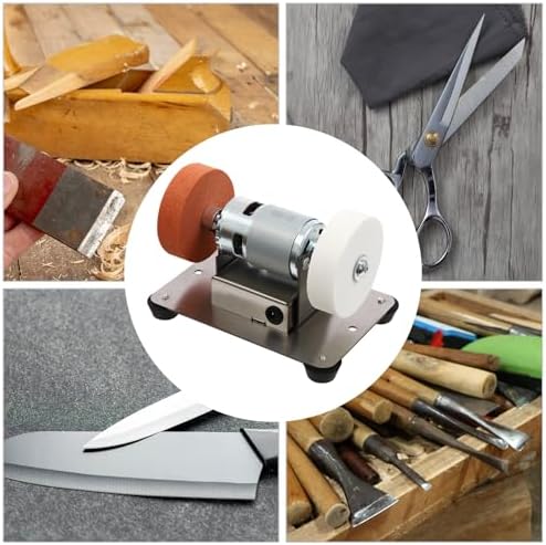 Mini Belt Sander, Knife Sharpener Electric Bench Grinder Sanding Machine, 3000-6000 RPM Belt Sander for Metal Working and Woodworking