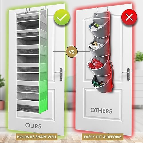 HOMELUX THEORY Over the Door Organizer, 6-Tier, 100D Fabric, Dark Gray 1pc