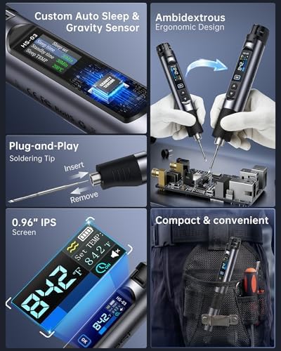FNIRSI HS-03 Cordless Soldering Iron Kit, 2600mAh Battery, 3s Fast Heating