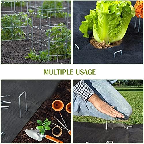 Whonline 75 Pack Landscape Staples 6 Inch, Galvanized Garden Stakes
