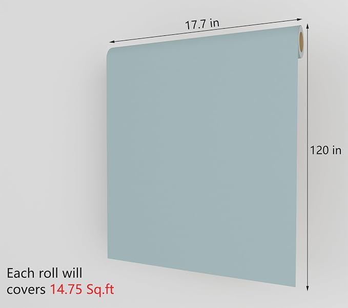 Blue Wallpaper Haze Blue Peel and Stick Wallpaper HazeBlue Contact Paper for Cabinets and Drawers 17.7"x120" Contact Paper Peel and Stick Solid Color Vinyl Wrap Removable