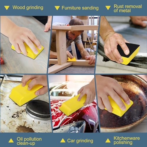 Werhoo 9Pcs Hand Sanding Block Set with 20 Sandpaper
