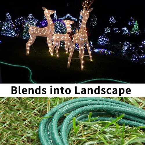 HUANCHAIN Indoor Outdoor Green Extension Cord 20 ft Waterproof, 16/3 Gauge Flexible Cold-Resistant Appliance Extension Cord Outside, 13A 1625W 16AWG SJTW, 3 Prong Electric Cord, ETL
