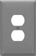 ENERLITES Duplex Receptacle Outlet Wall Plate, Jumbo Electrical Outlet Cover, Gloss Finish, Oversized 1-Gang 5.51" x 3.50", Polycarbonate Thermoplastic, 8821O-GY, Gray