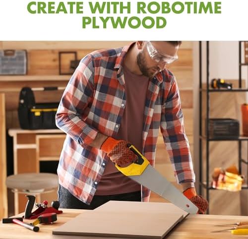 ROBOTIME 3mm Plywood 6 Pcs, 1/8 Maple Plywood for Laser Cutting & Engraving, Thin Maple Boards 12"x12" Wood Sheets
