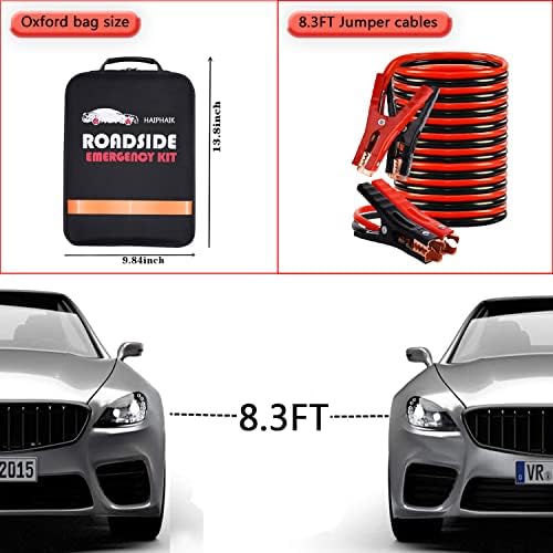 Car Emergency Roadside Kit Car Safety Kits for Vehicles with Jumper Cables