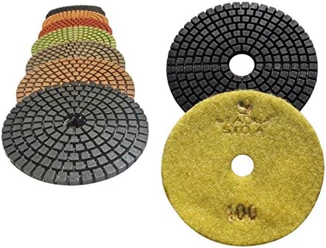 Grit 150 (2 Pieces) 5" Diamond Polishing Pads for Granite Marble Concrete Stone polishing Wet Grinder
