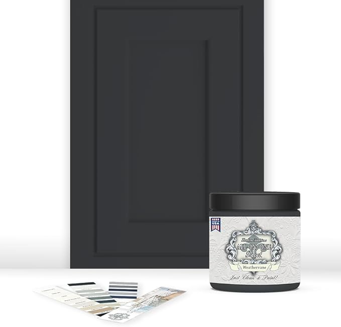 ALL-IN-ONE Paint by Heirloom Traditions, Weathervane (Charcoal), 8oz Sample - Durable cabinet and furniture paint. Built in primer and top coat, no sanding needed. Includes our 30 featured color card.