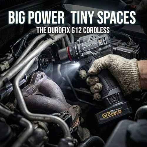 Durofix G12 Series RK12136-2-K3 12V Cordless 3/8" Hammer Drill Power Tool Combo Kit with 3 Inch Compact Cut Off Tool, 1 Battery & Charger