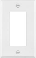 ENERLITES Decorator Switch Metal Wall Plate, Outlet Cover, Corrosion Resistant, Standard Size 1-Gang 4.50" x 2.76", Powder Coated Stamped Steel, 7731-WM, White Matte