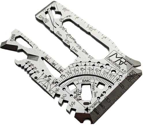 Universal 4.0 – 80+ Tools Credit Card Multitool – Titanium Grade 5 Tool Card with Ruler & Bottle Opener, Wrenches, Bit Driver & Pry Bar – TSA Compliant