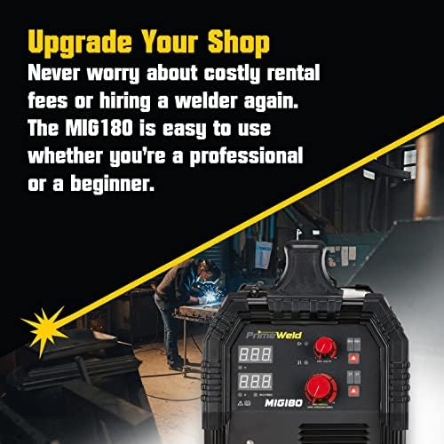 PrimeWeld MIG180 Mig Welder, 180 Amp Wire Feed Welding Machine with Dual Voltage 220v, 110v