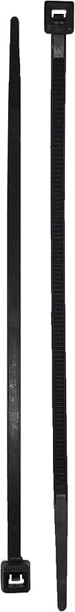 Standard Black 4" Inch Cable Zip Ties 18 Pounds Tensile Strength UV Resistant Wire Wrap - 100 Pack - Made in USA