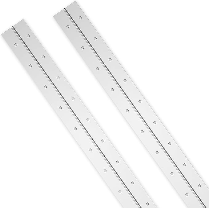 2PCS 20Inch Continuous & Piano Hinges, Heavy Duty Stainless Steel Piano Hinge with Hole, 0.05" Thickness/1.2" Open Width Folding Cabinet Door Butt Hinge
