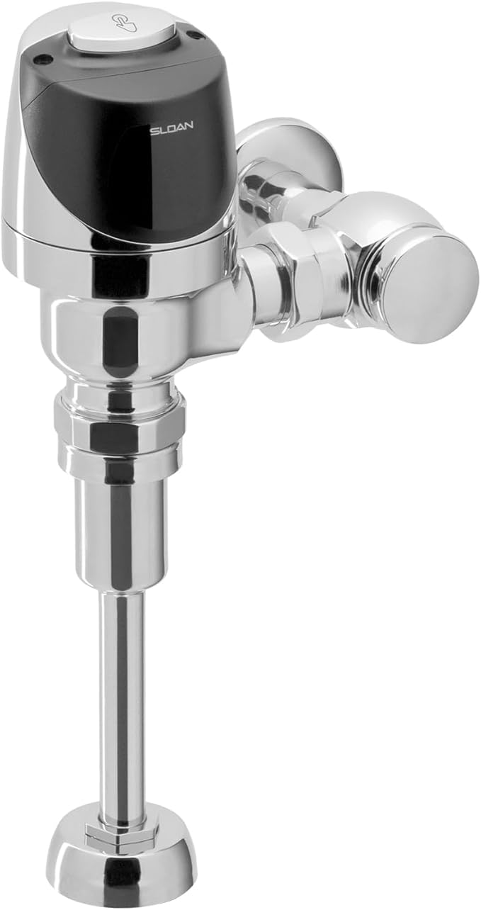 Sloan G2 Optima Plus 8180 Exposed Sensor Urinal Flushometer, 1.0 GPF Flush Valve - Single Flush, Fixture Connection Top Spud, Battery Powered Infrared Sensor, Polished Chrome Finish, 3250406