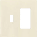 ENERLITES Combination Toggle/Decorator Light Switch Plate, Double Switch Wall Plate, Standard Size 2-Gang 4.68" x 4.73", Polycarbonate Thermoplastic, Gloss Finish, SI881131-LA, Light Almond