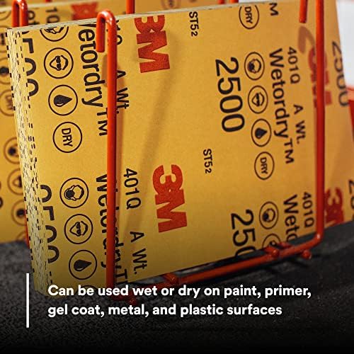 3M Wetordry Abrasive Sheet, 434Q, 02621, 1000+ Grade, 5 1/2 in x 9 in