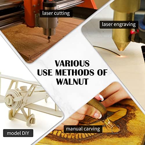 24 Pcs Walnut Unfinished Wood Craft, 3MM 1/8" x 12" x 12" Walnut Unfinished Plywood for Laser Cutting & Engraving, CNC Cutting, School DIY Projects 24 Pcs