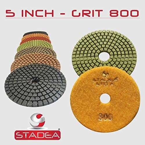 Grit 1500 (10 Pieces) 5" Diamond Polishing Pads for Granite Marble Concrete Stone polishing Wet Grinder