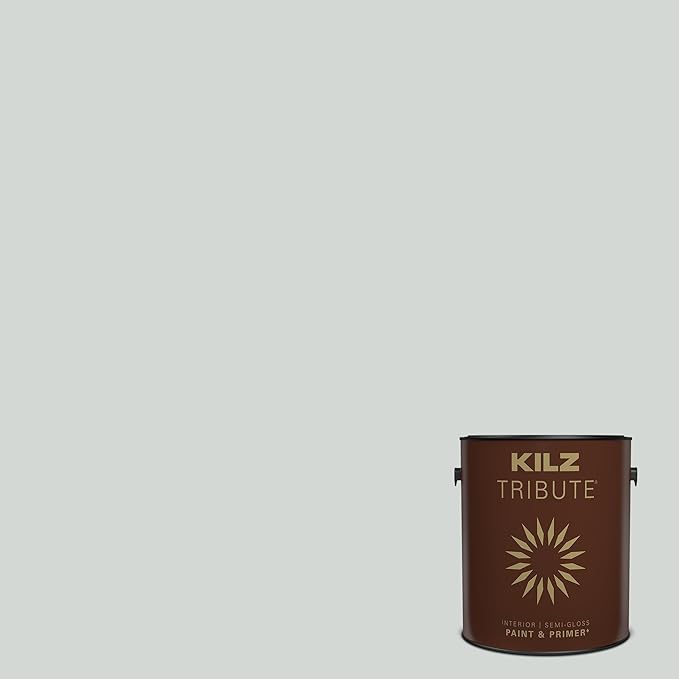 KILZ TRIBUTE Paint & Primer, Interior, Semi-Gloss, Cool Fog, 1 Gallon