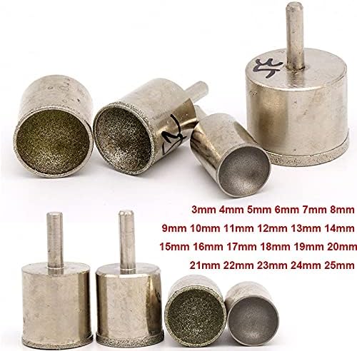 1Pc 6mm Shank Diamond Grinding Head Mounted Points Spherical Concave Jade Carving Burrs For Rotary Tool Fine Rough Sand Polisher,Rough Grit,14mm
