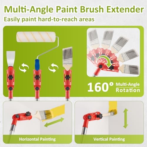 House Paint Roller Kit with Extension Pole, Home Wall Painting Supplies Set