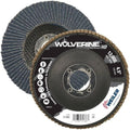 Weiler 31388 Wolverine 4-1/2" x 7/8" Arbor Hole Abrasive Flap Disc, 60 Grit Zirconia Alumina, Flat Type 27, Phenolic Backing, High Density (Pack of 10)