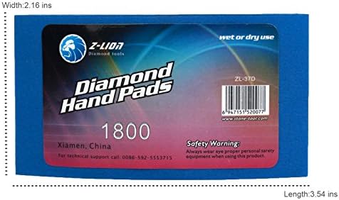 Z-Lion Resin Diamond Hand Polishing Pads 1800 for Stone Glass Ceramic Marble Granite