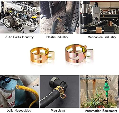 Fielect 50pcs 4/9" / 12mm Spring Band Type Action Hose Pipe Clamp Low Pressure Air Clip Clamp Fasteners Assortment Kit for Plumbing, Automotive and Mechanical