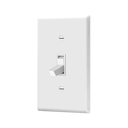 ENERLITES 4-Way Toggle Light Switch with Wall Plate, Four Way, Side Wiring, Copper Wire Only, Grounding Screw, Residential Grade, 15A 125VAC 60Hz,UL Listed, 84150-WWP, White