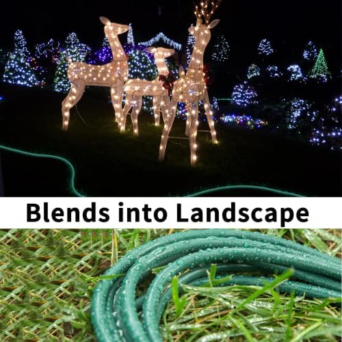 HUANCHAIN Indoor Outdoor Green Extension Cord 15 ft 2pcs Waterproof