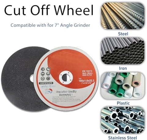 100 Pack 7 Inch Cut Off Wheels for Metal and Stainless Steel Cutting Discs for Angle Grinders 7 x 1/16 x 7/8 Inch