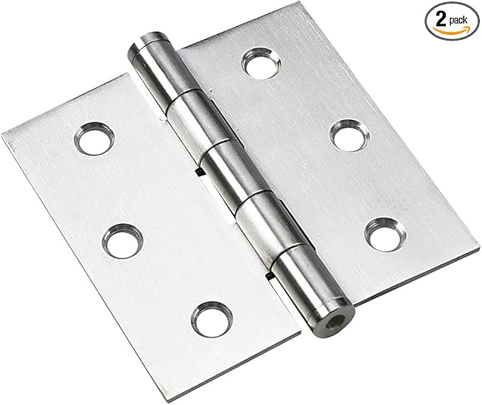 Richelieu Hardware 3" (76 mm) Full Mortise Butt Hinge for Interior Door, 820SSB, 2-Pack, Stainless Steel