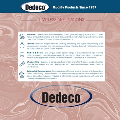Dedeco Sunburst Radial Bristle Discs 12-Pack - 2" Curved - 3/8" Arbor - Brown 36 Grit (Ultra-Coarse) - Aluminum Oxide for Polishing & Finishing