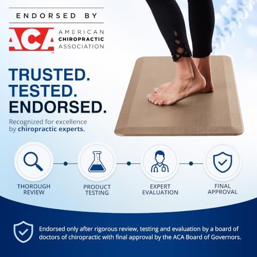 ComfiLife Anti Fatigue Floor Mat – 3/4 Inch Thick Kitchen Mats for Floor, Standing Desk Mat, Kitchen Rug – Comfort at Home, Office – Durable – Stain Resistant – Non-Slip Bottom (20" x 39", Beige)