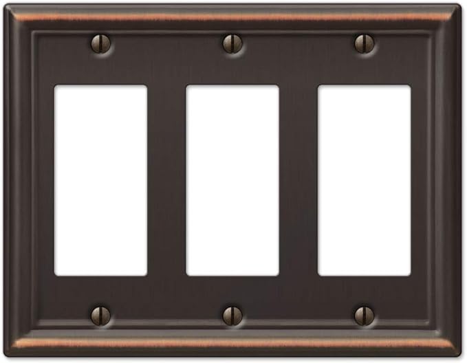 Amerelle 149RRRDB Chelsea Wallplate, 3 Rocker, Steel, Aged Bronze, 1-Pack